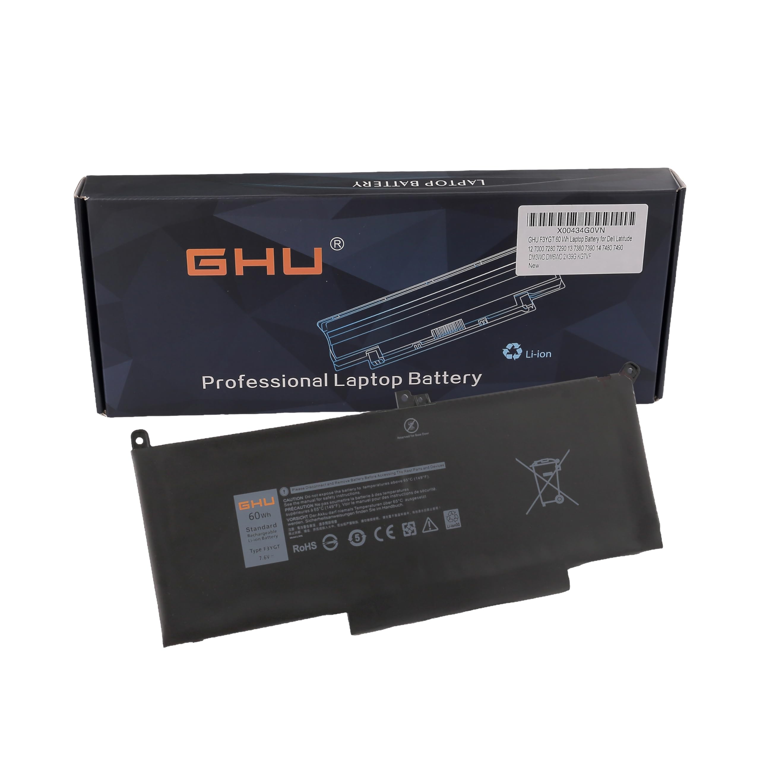 Amazon.com: GHU F3YGT 60 Wh Laptop Battery for Dell Latitude 12
